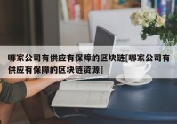 哪家公司有供应有保障的区块链[哪家公司有供应有保障的区块链资源]