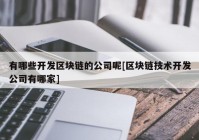 有哪些开发区块链的公司呢[区块链技术开发公司有哪家]