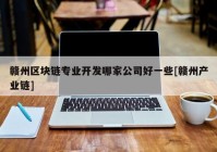 赣州区块链专业开发哪家公司好一些[赣州产业链]